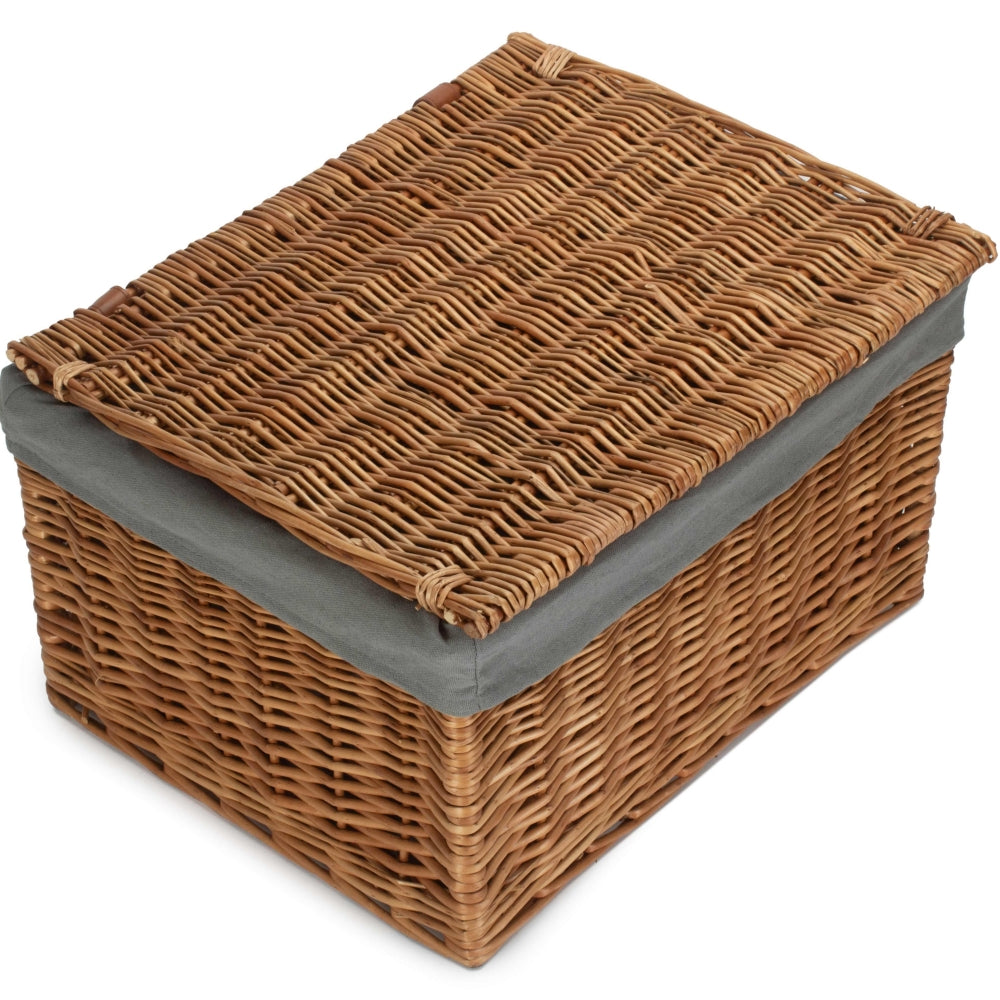 Light Steamed Cotton Lined Storage Basket | Set-of-3 | Gray