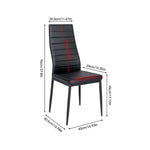 Set Of 2 Pu Leather Upholstered Dining Chairs | Black