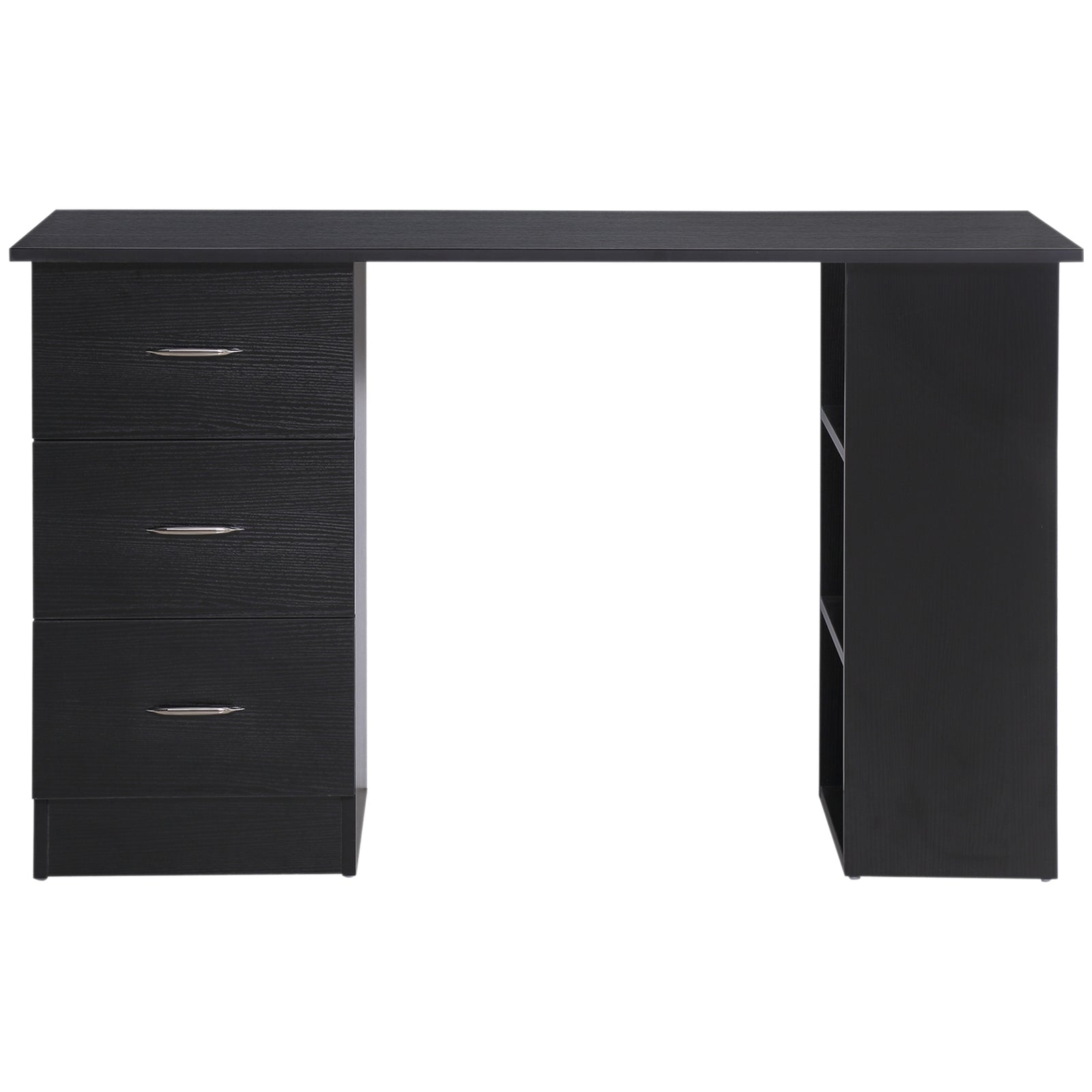 120cm Computer Desk Pc Table Workstation W/ 3 Shelf & Drawer | Black