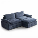 Modular Sofa Set With Chenille Upholstery And Wooden Frame | Blue