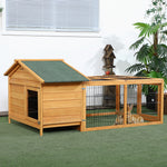 Wooden Rabbit Hutch Detachable Pet House With Openable Run & Roof