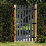 0.9m W x 0.9m-1.8m H Garden Wood Fence Gate With Latch | Large | Grey