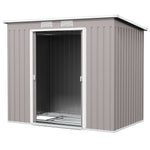 Metal Garden Storage Shed With Double Door And Ventilation | Gray