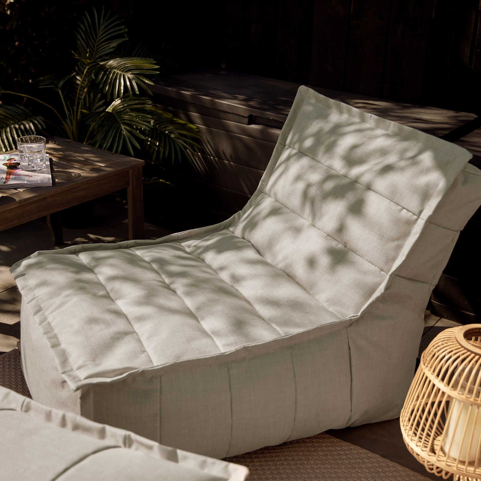 Dolce Indoor Outdoor Bean Bag Lounger Patio Chairs, Grey