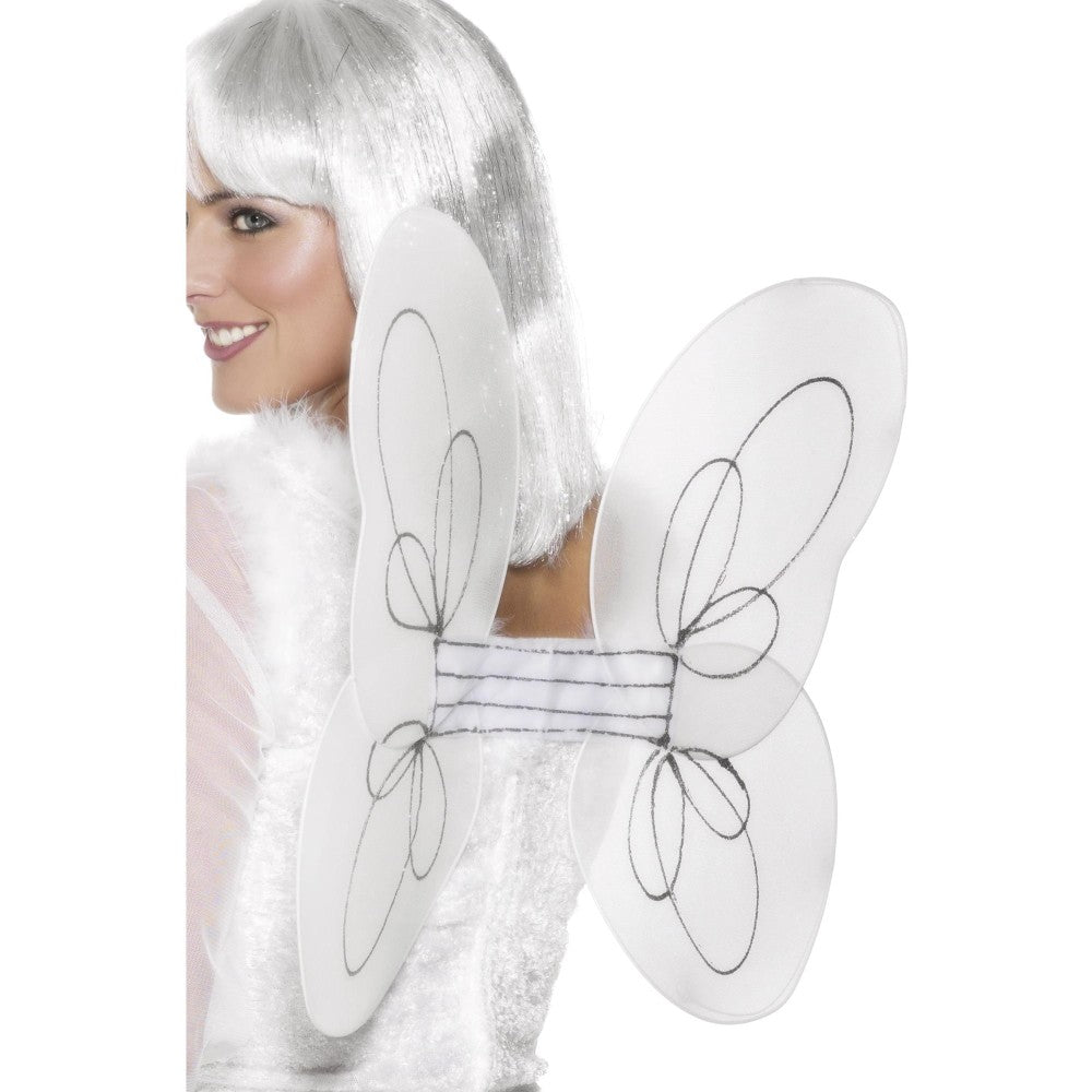 Angel Glitter Wings, White And Silver