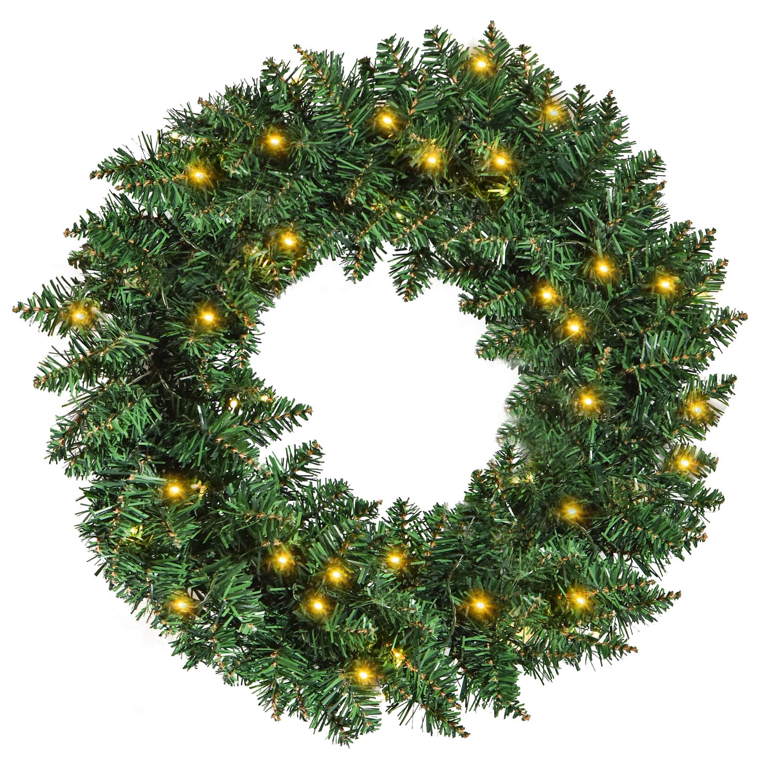 Christmas Wreath with 50 Warm White Led Lights