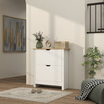 12-shoe Storage Cabinet 4 Shelves 2 Drawers Tabletop | White