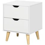 Bedside Table With Drawer, Side Table With Pine Wood Legs