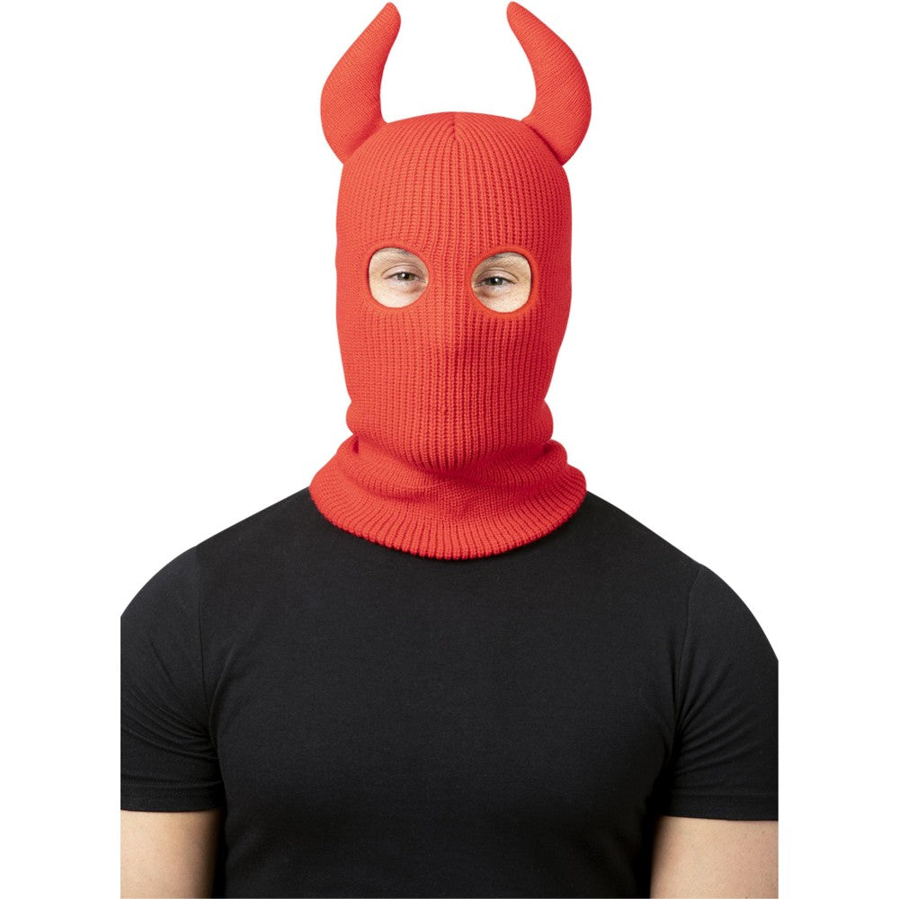 Devil Balaclava Ski Mask, With Horns
