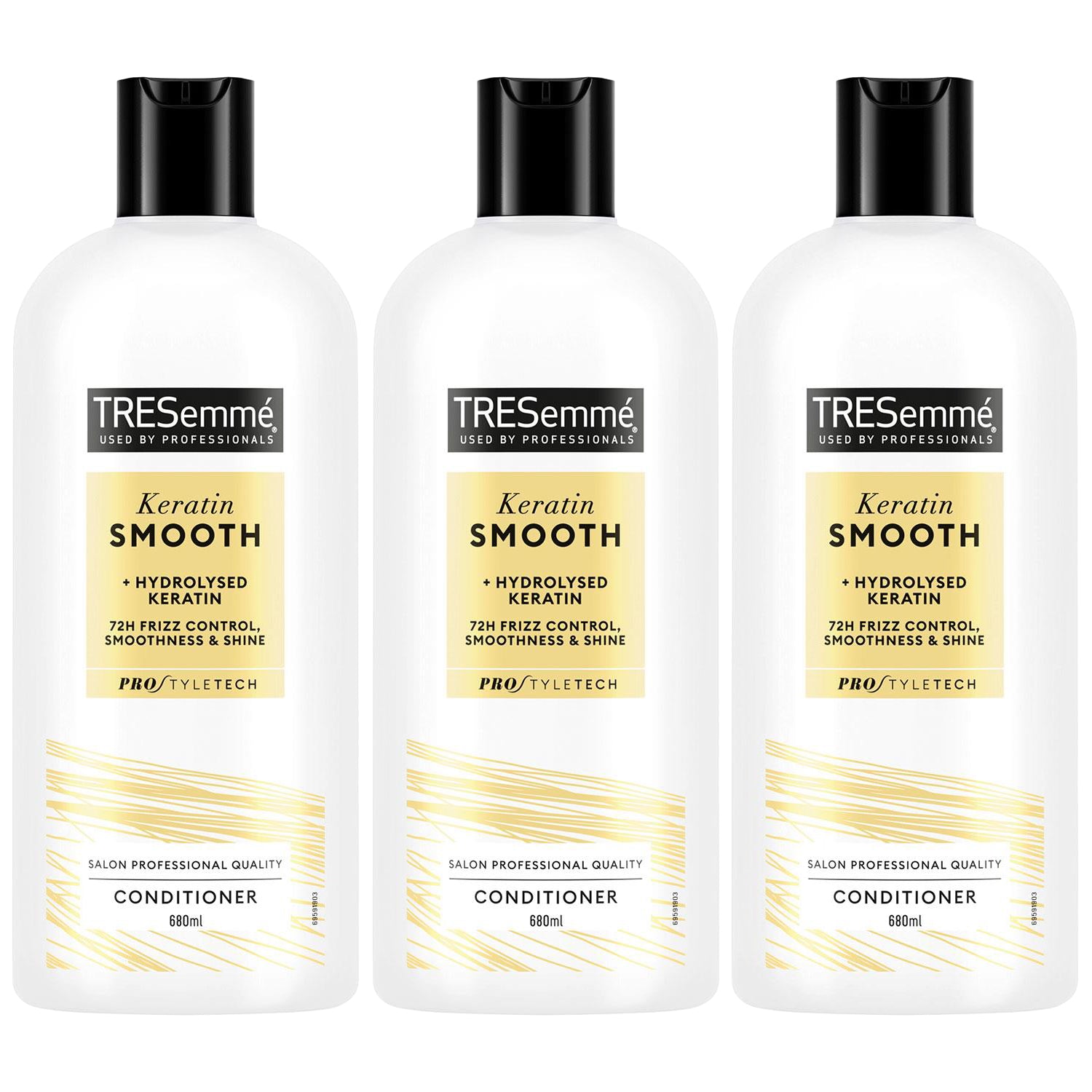 Conditioner Keratin Smooth For 72h Frizz Control And  Shine, 3x 680ml