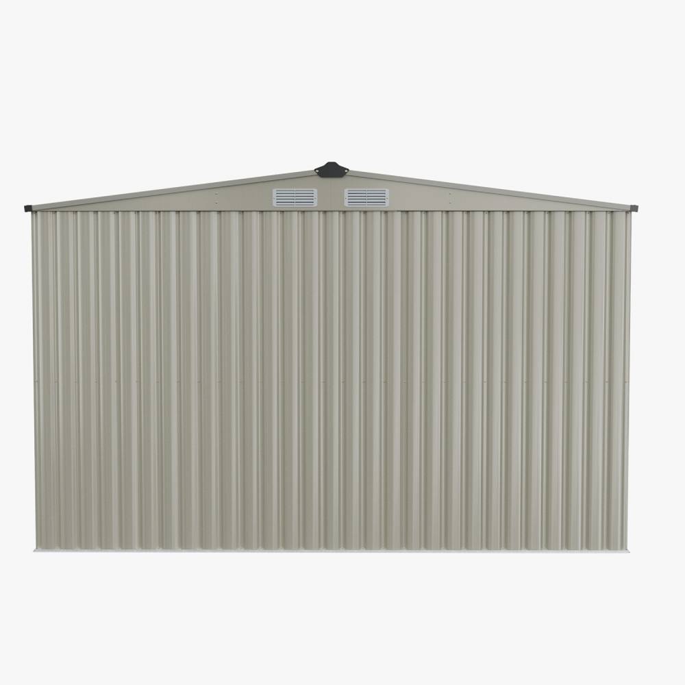 Breeins 12 x 10ft Outdoor Steel Garden Storage Shed with Foundation, Double Sliding Doors, 4 Vents, Large Storage House