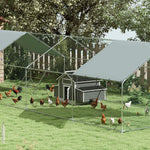 Chicken Coop With Nesting Box, Openable Top, Pull-out Tray | Grey