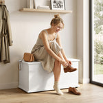 Storage Chest With Safety Hinged Lid, 102l Storage Box | White