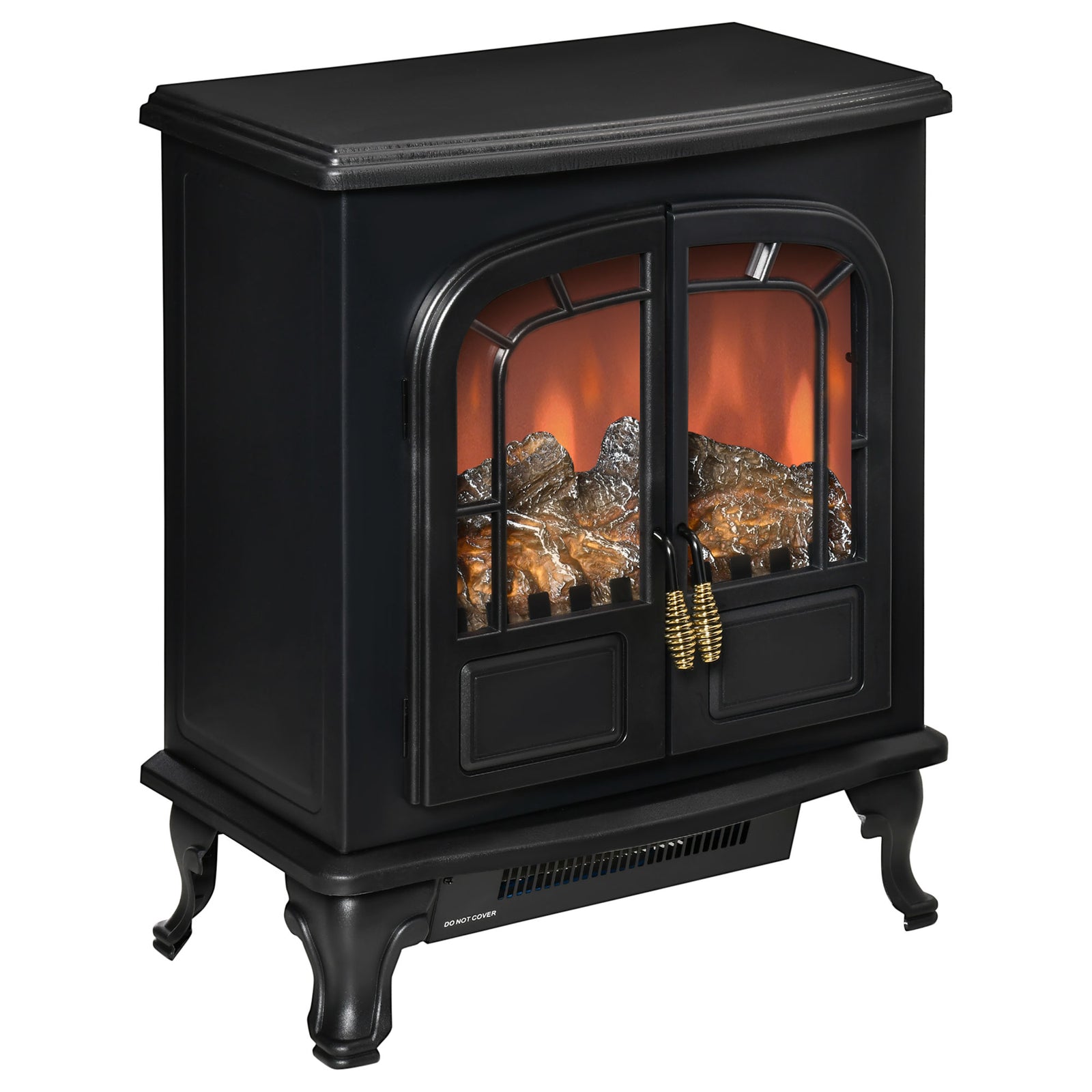 Free Standing Electric Fireplace Stove With Led Fire Flame