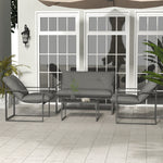 4 Pcs Garden Sofa Set Armchairs Loveseat Table