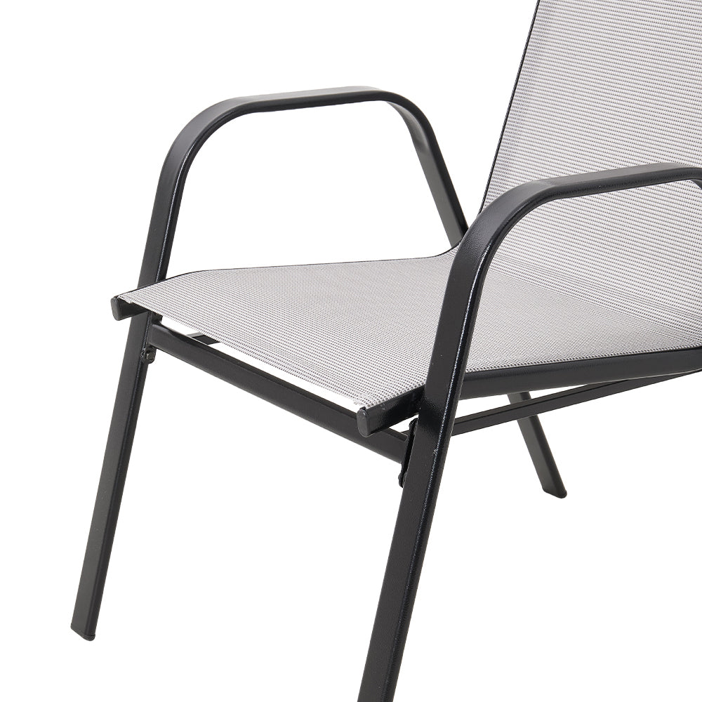 Stackable Garden Chairs,weather-resistant Outdoor Patio Bistro Seating | 4-Person | Grey