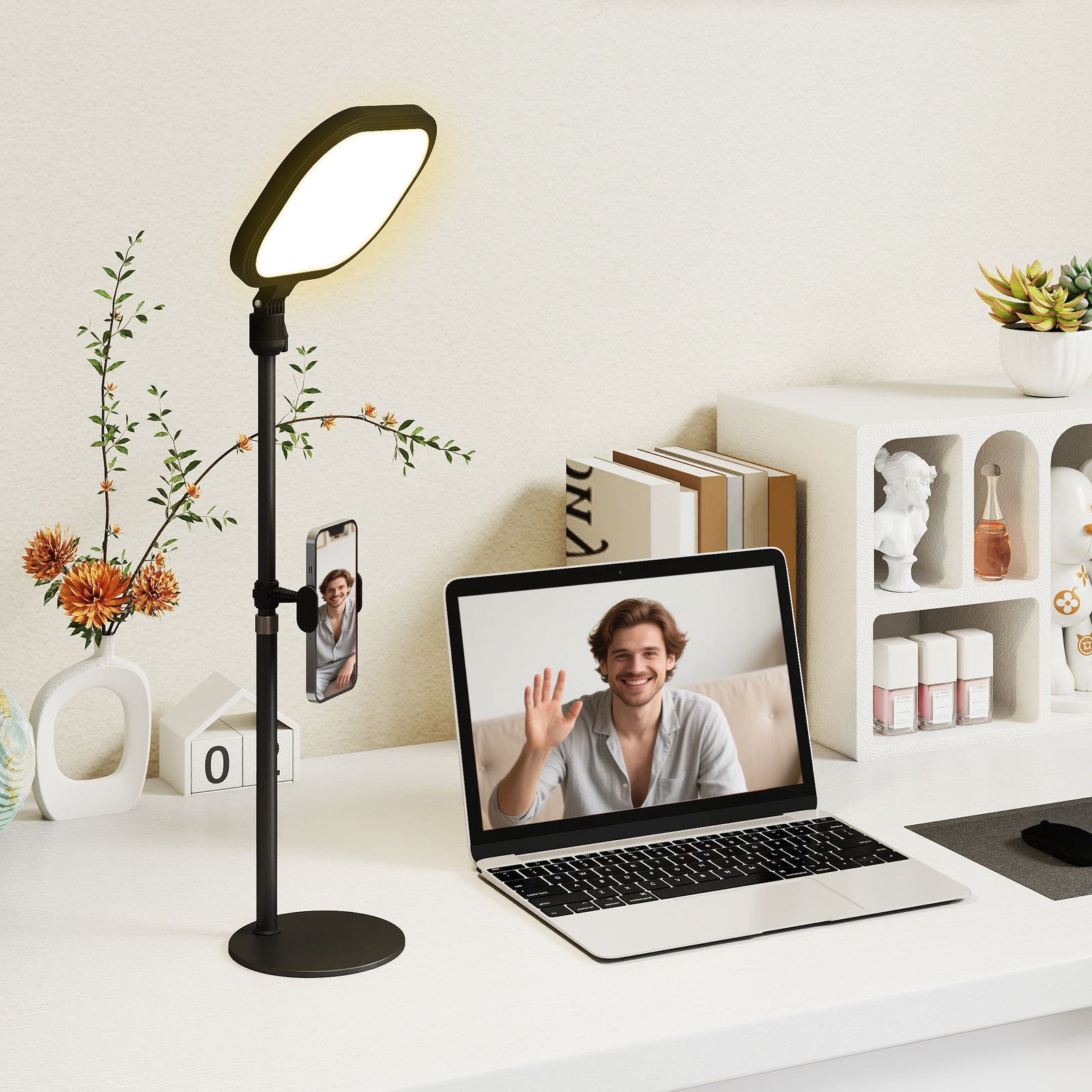 HOMCOM Bedside Table Lamp With 5 Colour Modes & 10 Brightness Levels, Black