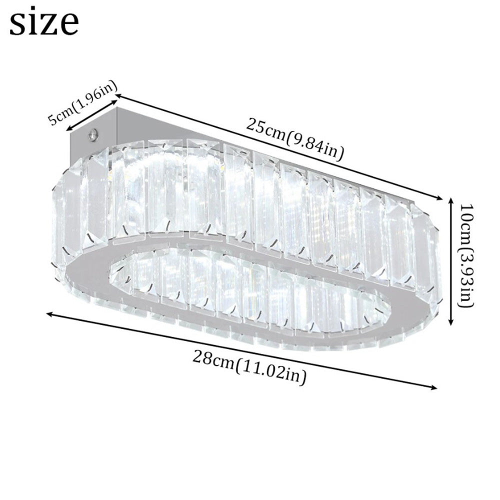 Bath Plus TB+ Modern Crystal Oval Led Ceiling Light