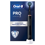 Pro Series 3 Electric Rechargeable Toothbrush With 3 Cleaning Mods, Black