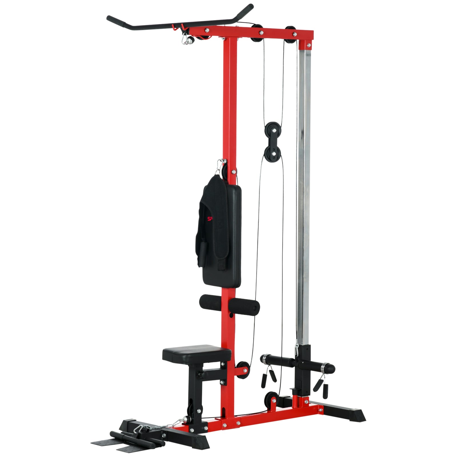 Pull Up Bar Stand Power Cage With Adjustable Seat | Red