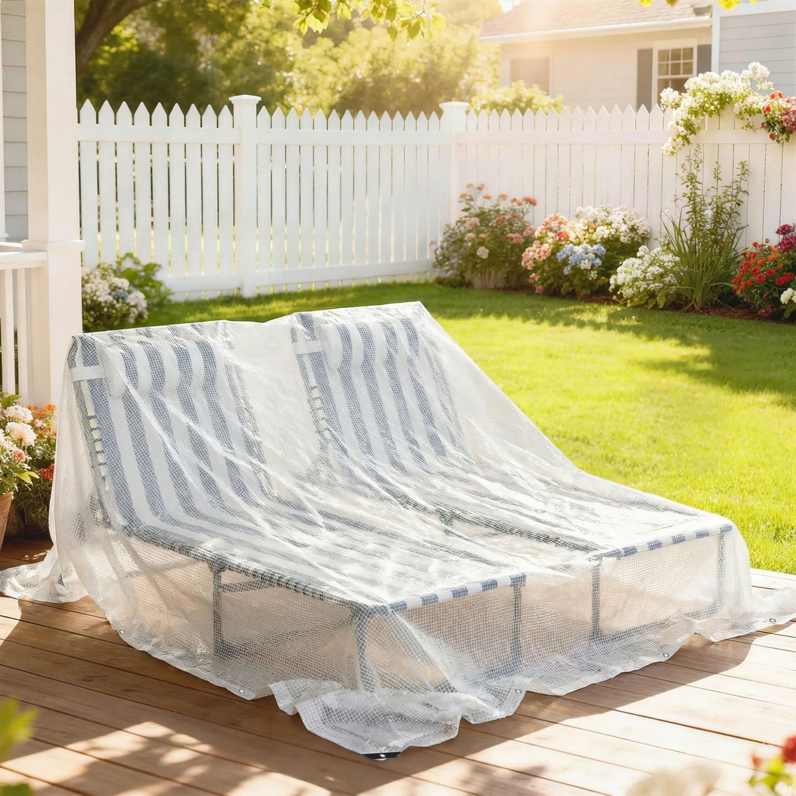 Waterproof Tarpaulin, 140gsm Tear-resistant Pe Tarp | M | White