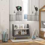 Kids Storage Shelf With 5 Compartments, Anti-tip Device, Grey
