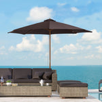 3m Wooden Bamboo Parasol Outdoor Umbrella Canopy | Brown