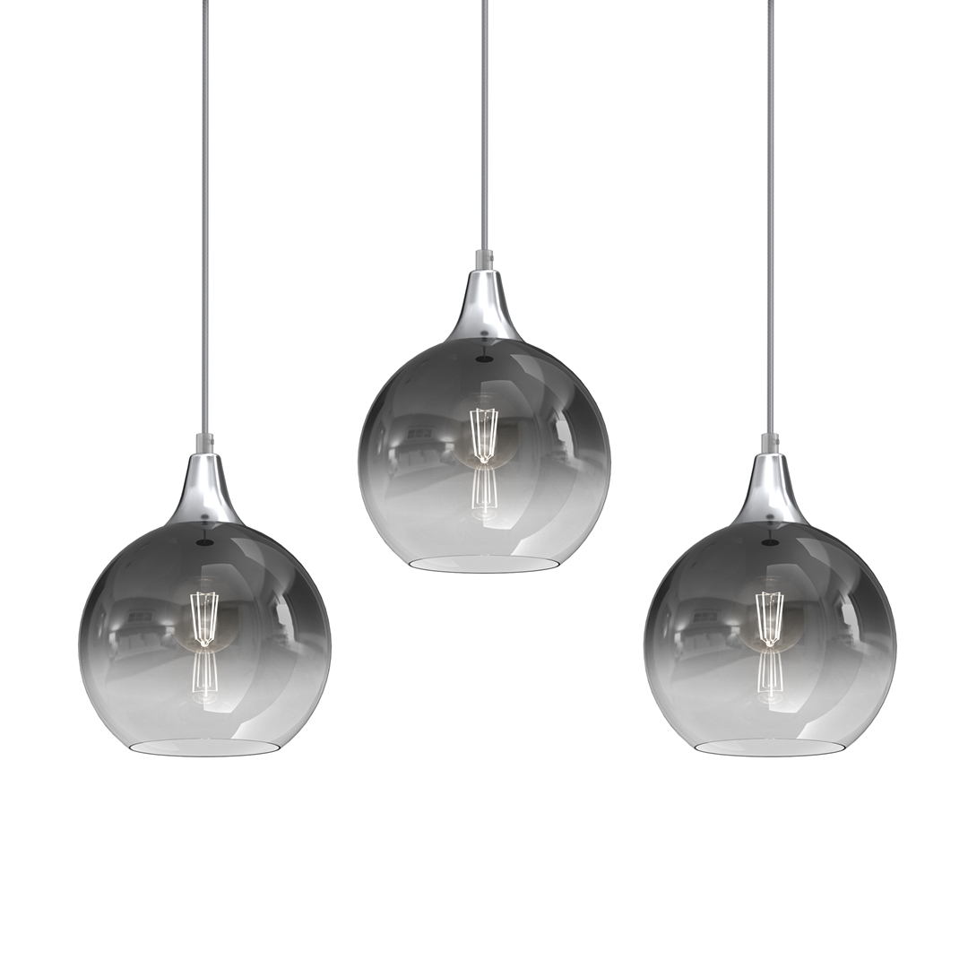 Monte Hand Made Designer Pendant Lamp Smoked Glass Shades