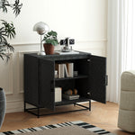Modern Storage Cupboard With Adjustable Shelf 2 Doors | One Size | Black