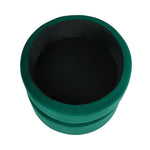 Upholstered Storage Ottoman Foot Rest With Gold Metal Ring 40cm Dia | Green