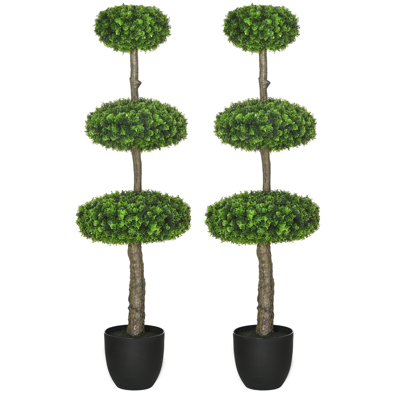110cm Artificial Plants Boxwood Ball Topiary Trees Set Of 2