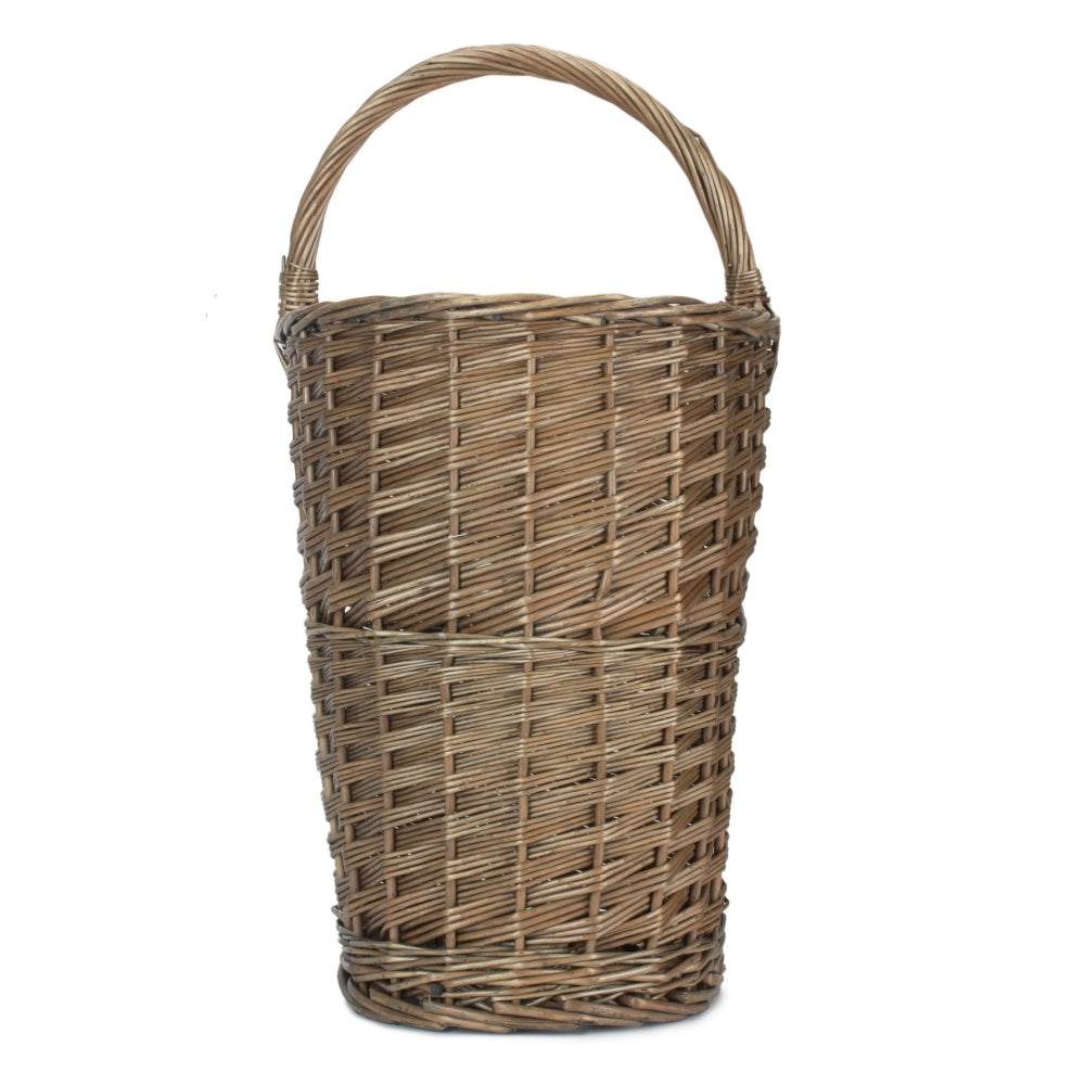 Wicker Antique Wash Finished Stair Basket | Gray