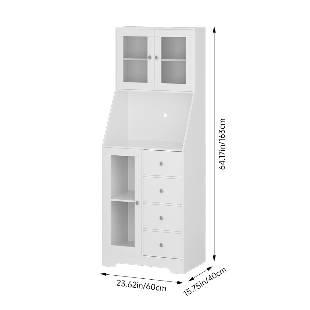 Kitchen Pantry Storage Cabinet Sideboard | Silver