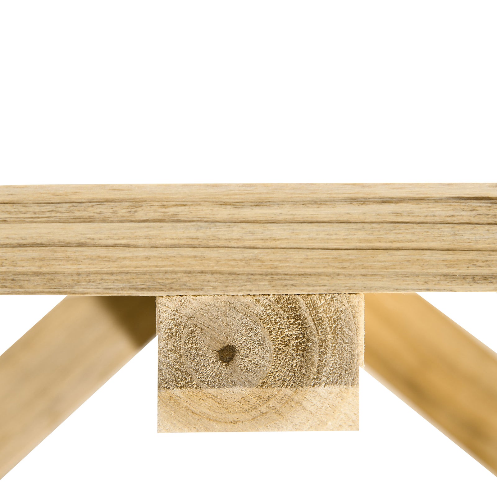 Rustic Wooden 2-person Bench Wheel-shaped Legs Reinforced | Coffee