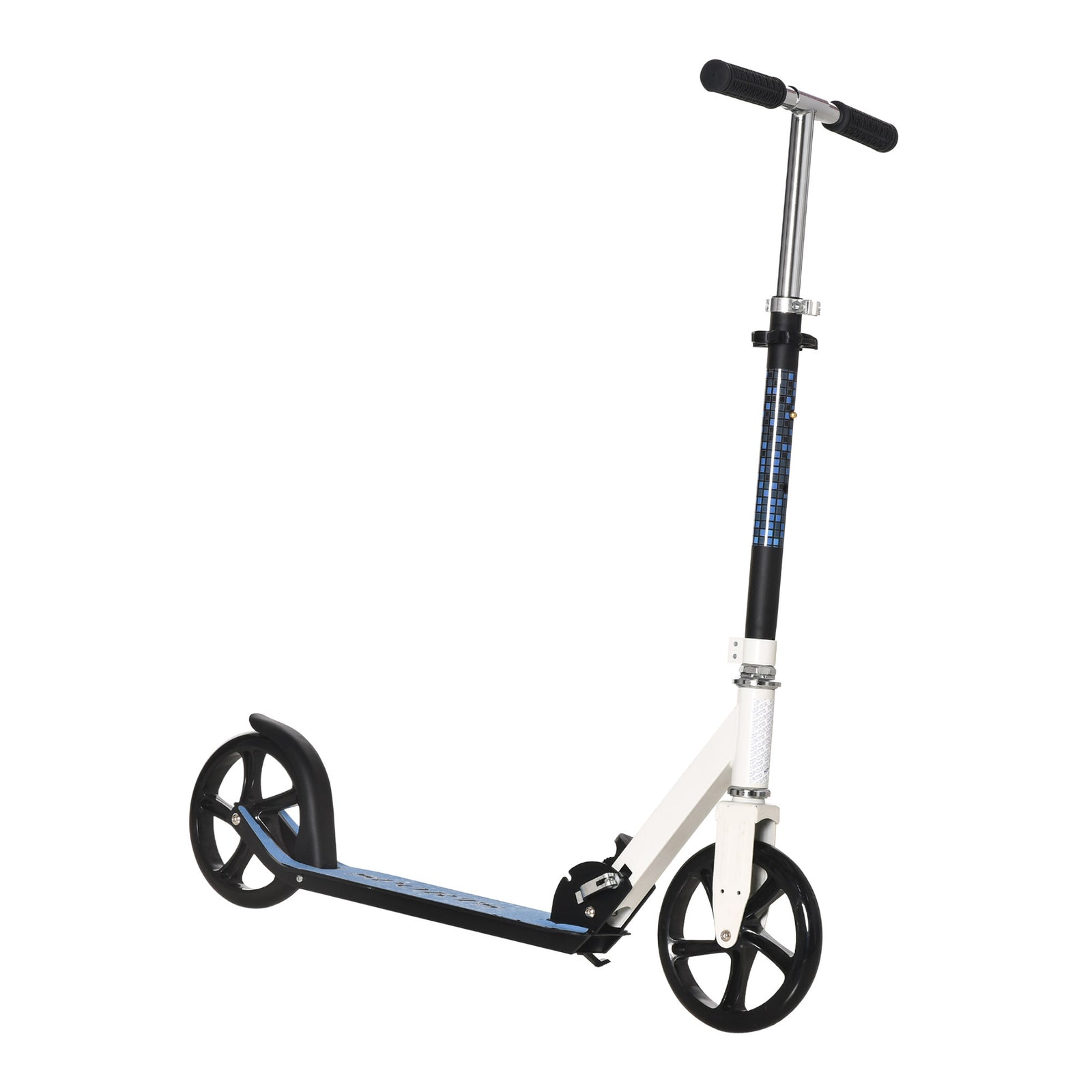 Kick Scooter Commuter Adjustable Height Wheels Foldable Aluminium White