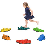 6/9pcs Kids Crocodile Stepping Stones W/ Anti-slip Edge, Indoor And Outdoor | Small | Multi Colour