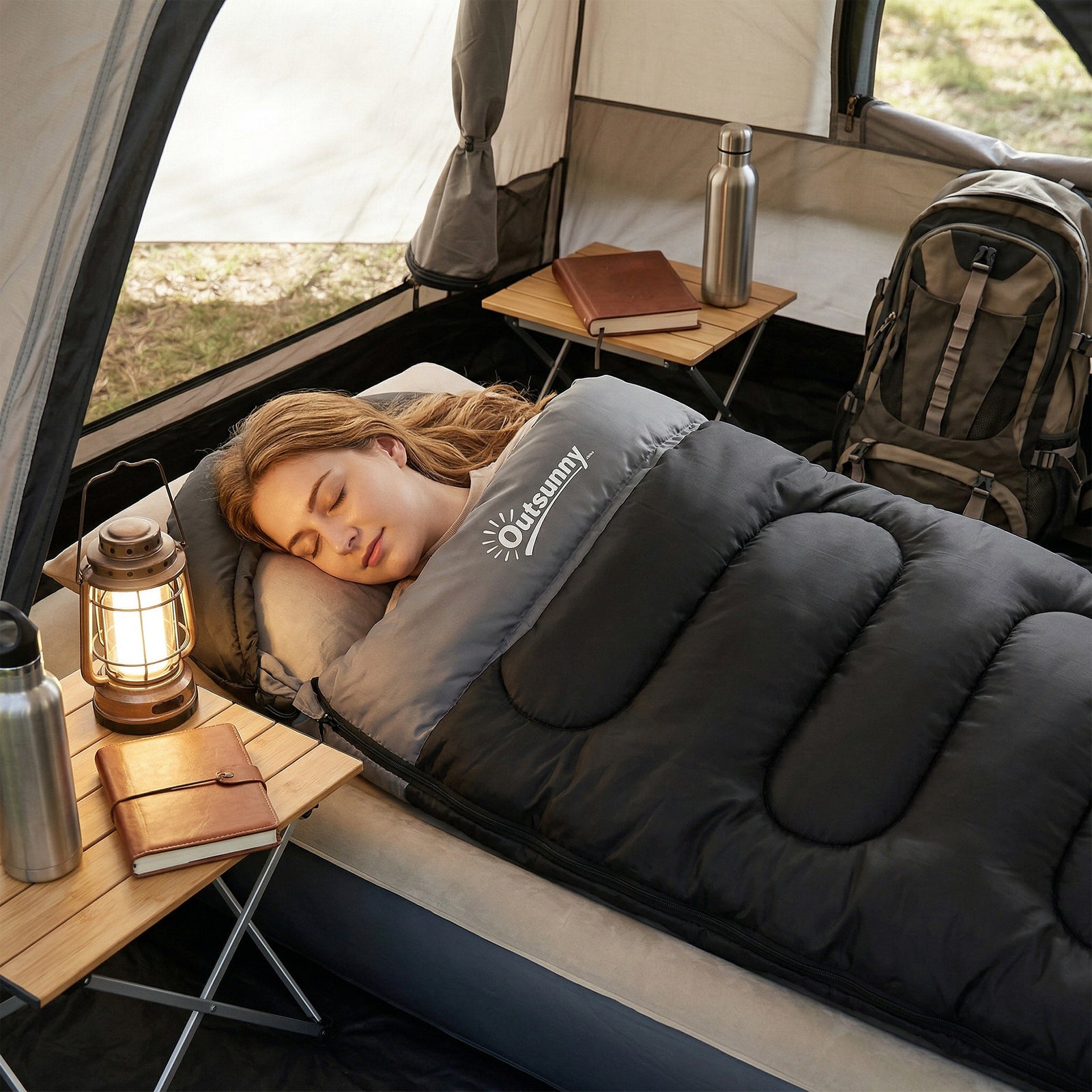 Sleeping Bag For Adults, Lightweight & Compact Sleeping Bag | Black