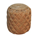 Artisan Furniture Solid Wood Jute Fiber Footstool Large Pattern