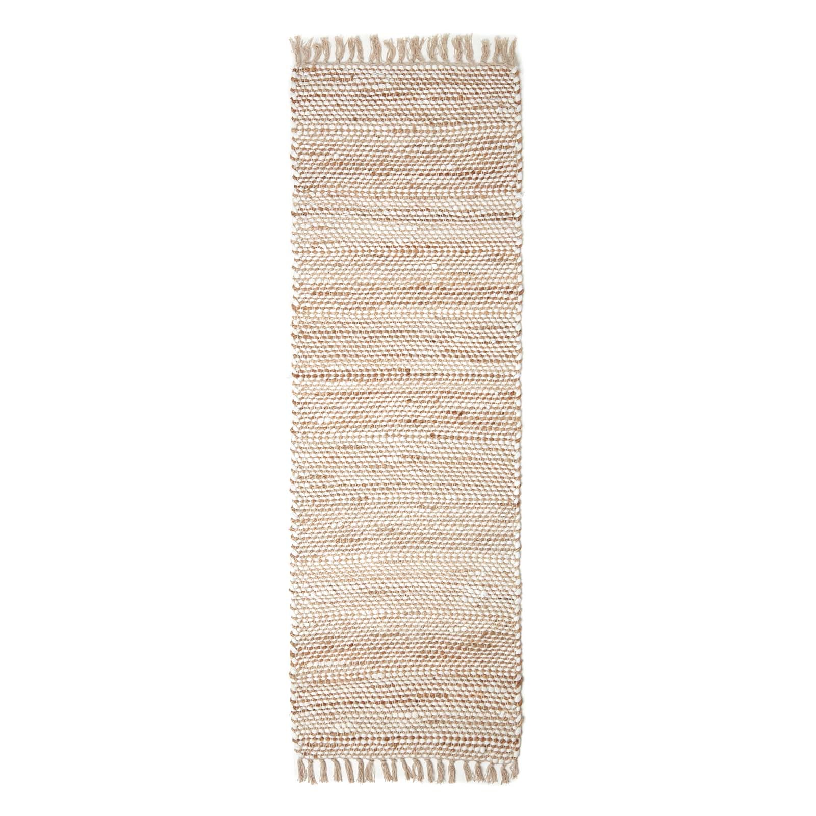 Horizon Neutral Chevron Hemp Chindi Rug | 200cm | Natural