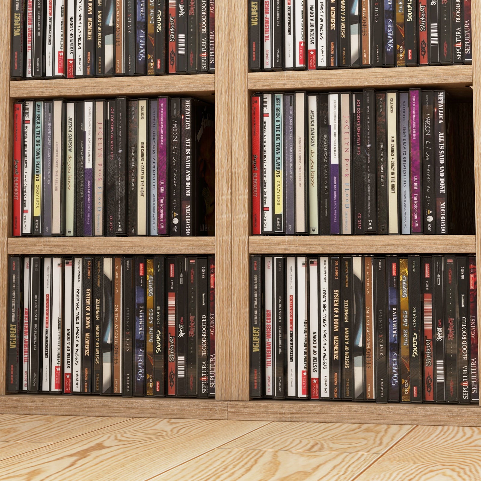 Set Of 2 Cd Storage Units With Adjustable Shelves | One Size | Yellow