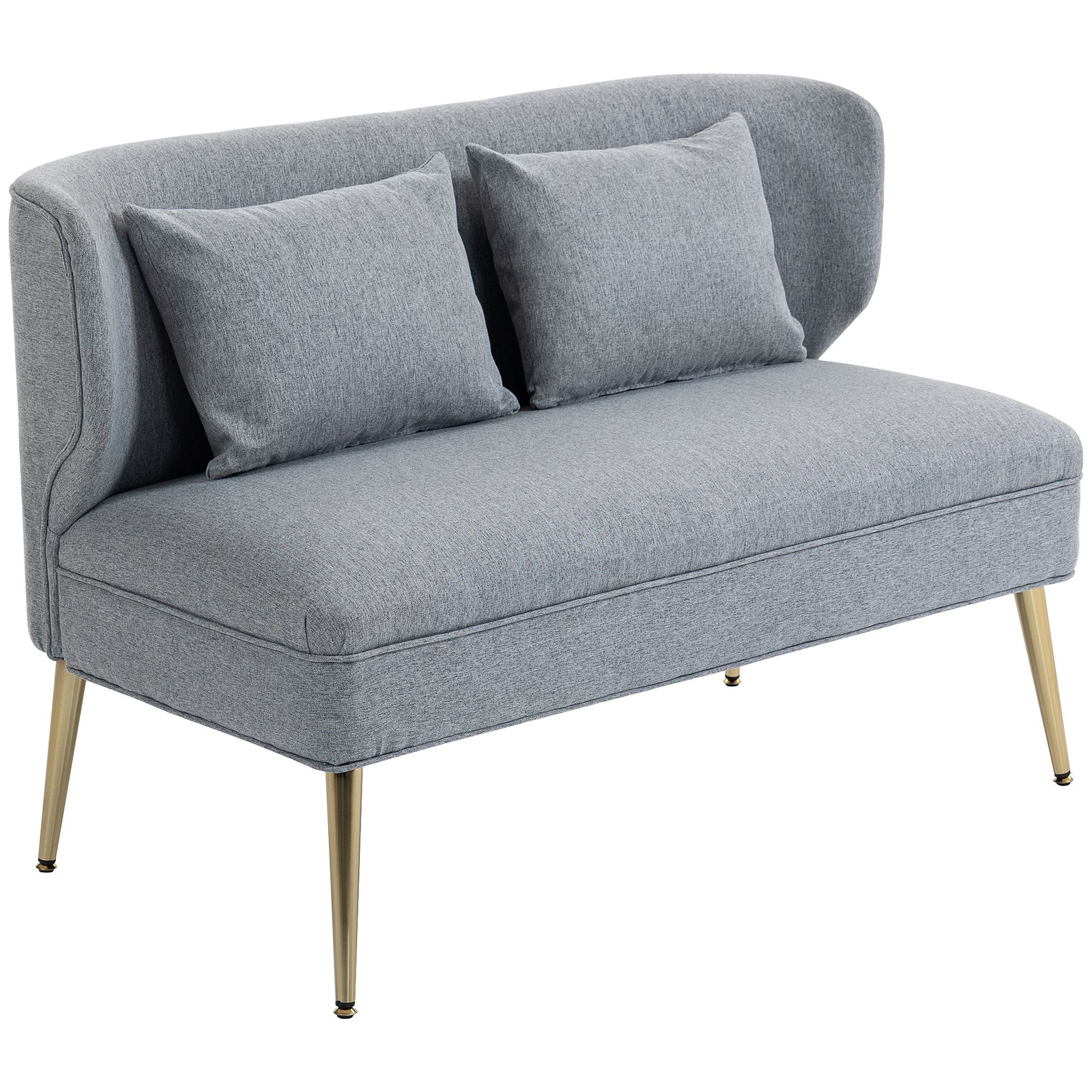 2 Seater Sofa, Small Sofa With Wing Back, Thick Seat | Light Grey