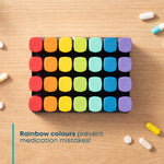 Fineway Monthly Pill Organiser Morning/evening With Stand - 28 Day Colour-coded