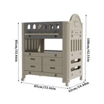 Mobile Baby Diaper Changing Table With 4 Drawers And Storage Shelf | Grey