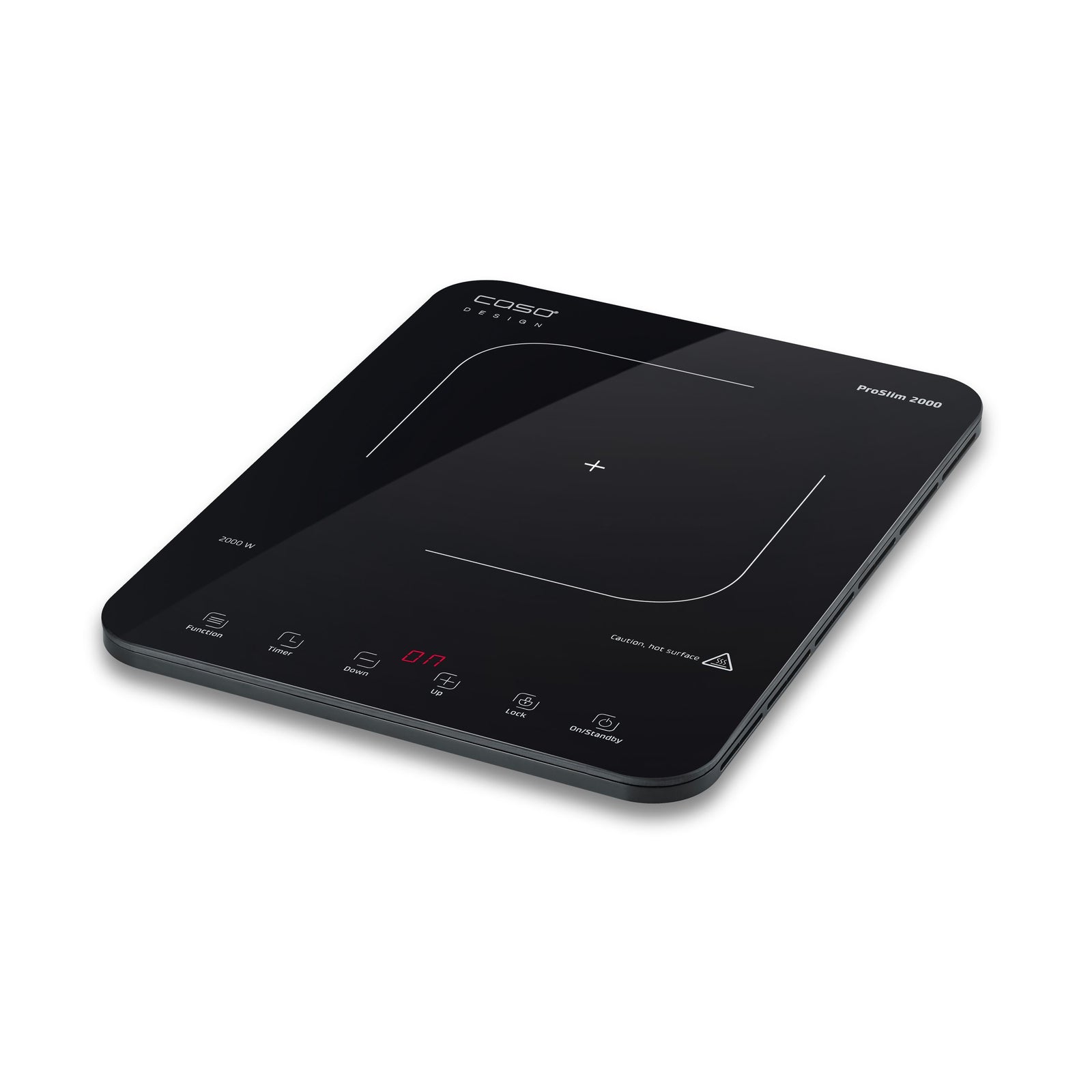 CASO Design Proslim 2000 Portable Induction Hob, Single Electric Hob With 10 Power Levels Up To 240°c