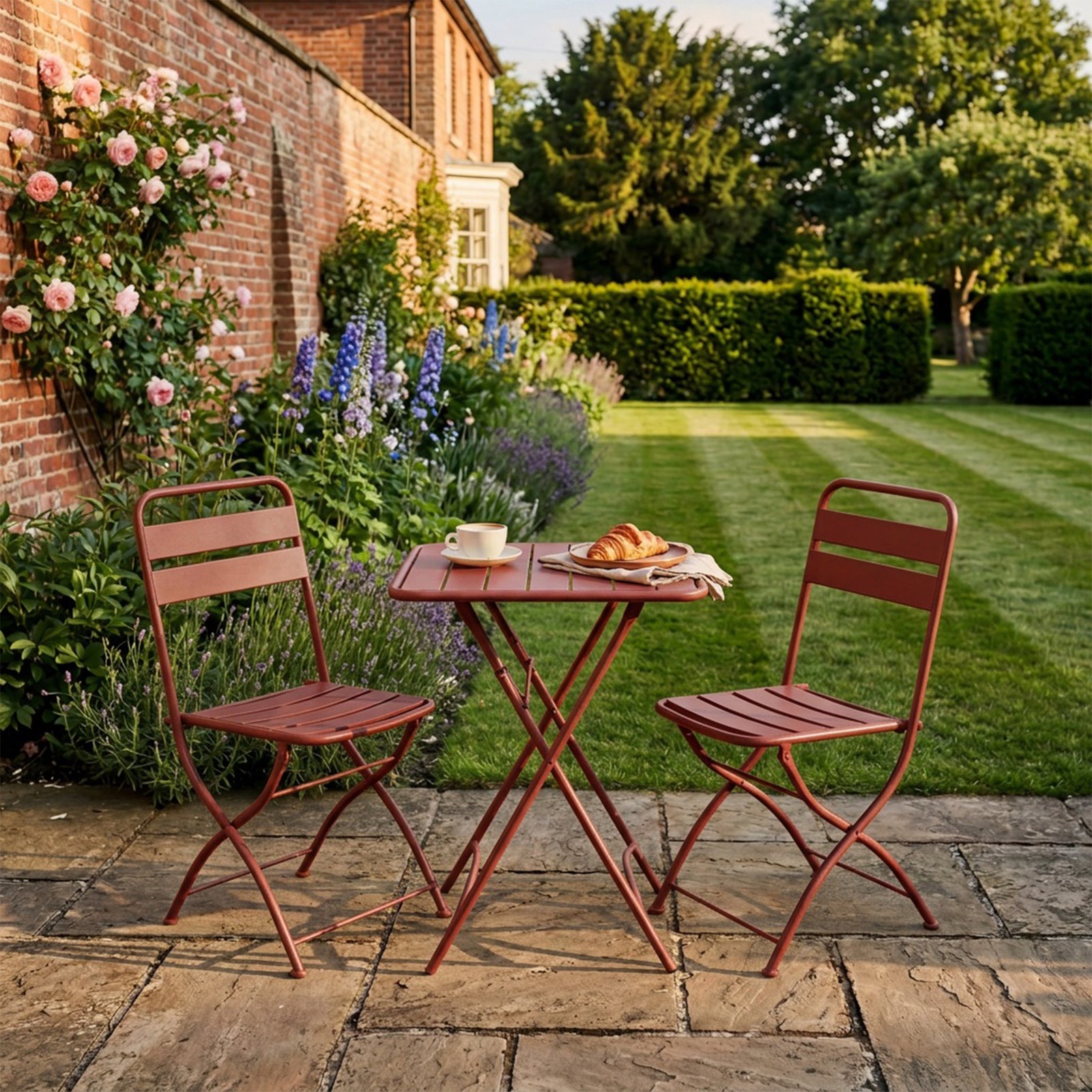Colourways Vibrant Folding Patio Or Balcony Set | Terracotta