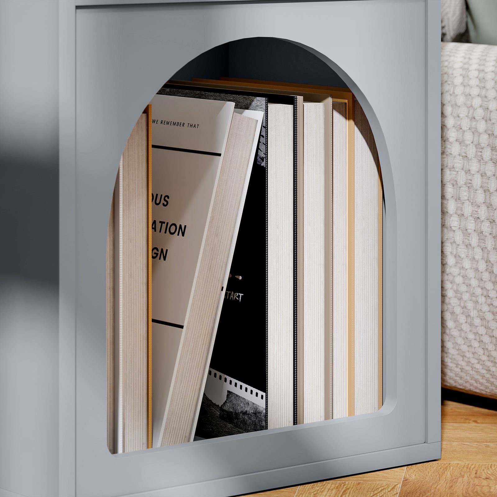 Bedside Table, Modern Bedside Cabinet For Bedroom | Grey