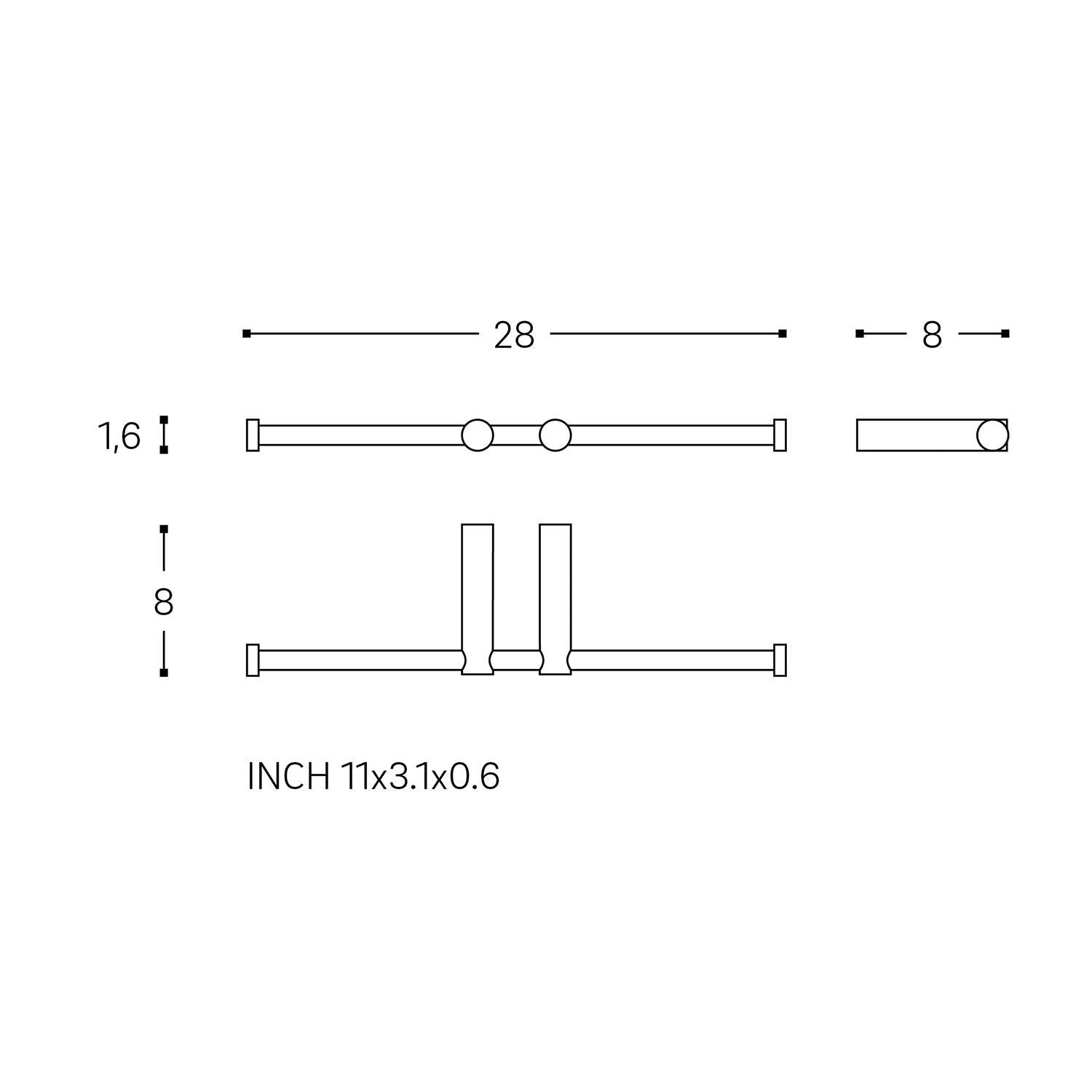 Double Paper Holder Without Cover Matt Stainless Steel Logic