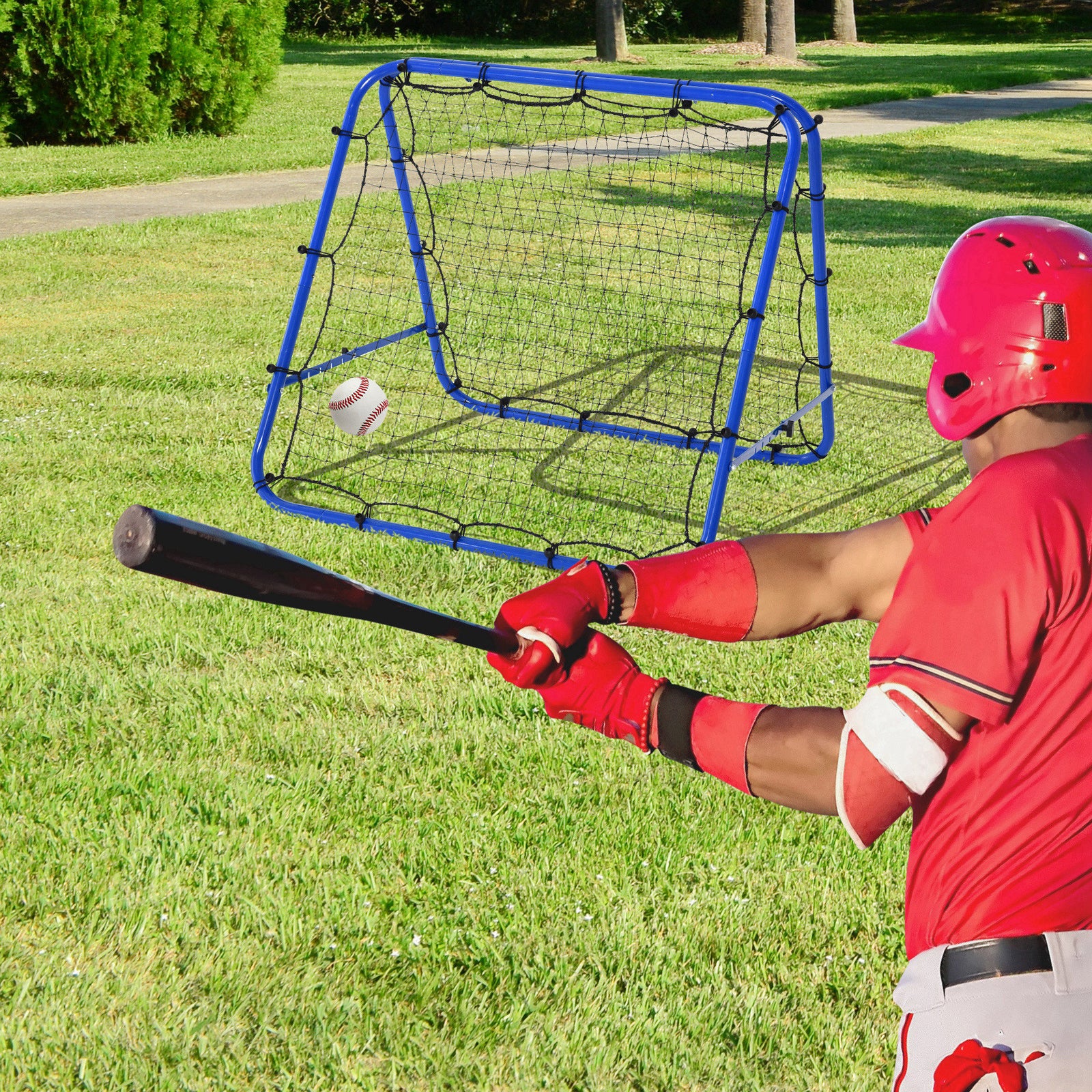 Outdoor Rebounder Net Football Goal Training Target Goal | Blue