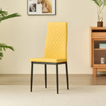 Miami Dining Table With 4 Emily Leather Chairs | Mustard