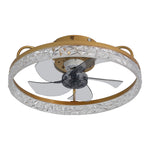 Modern Gold/black Crystal Ceiling Fan Light 48cm 30w Led With 3-color Dimming, 6-speed, 2.4g App Control, Reversible Rotation & Sleep Timer | Gold